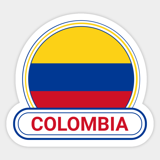 Colombia Country Badge - Colombia Flag Sticker by Yesteeyear